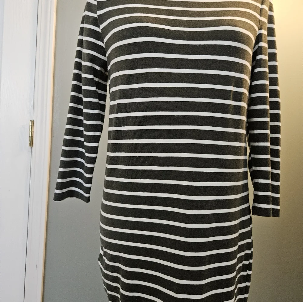 Heart & Hips Women's Size Large L Striped Green and White Maxi Dress